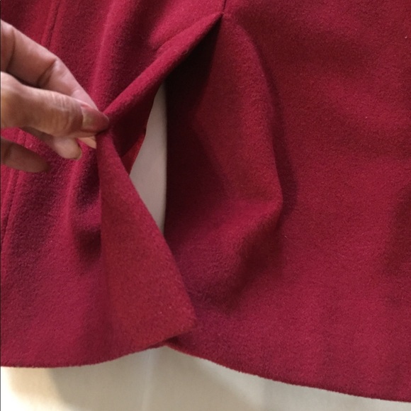 Red/Merlot Wool Coat - Picture 8 of 8